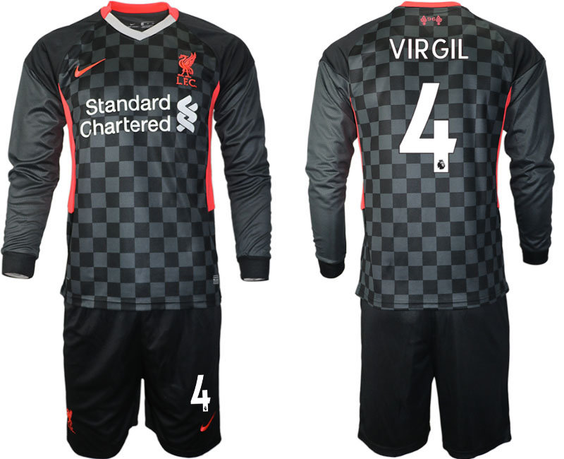 Men 2021 Liverpool away long sleeves 4 soccer jerseys